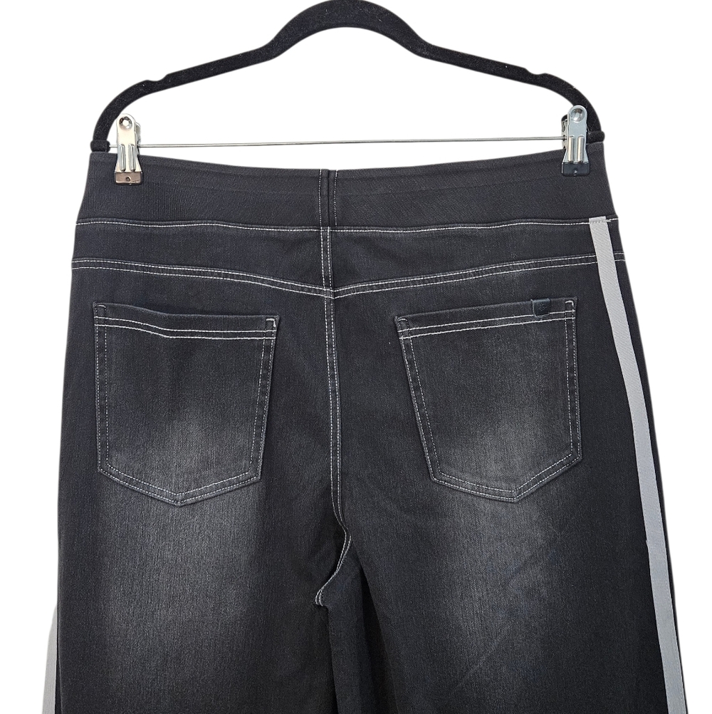 NWT Halara Flex High Waisted Stripe Wide Leg Flowy Washed Casual Jeans - Picture 6 of 8